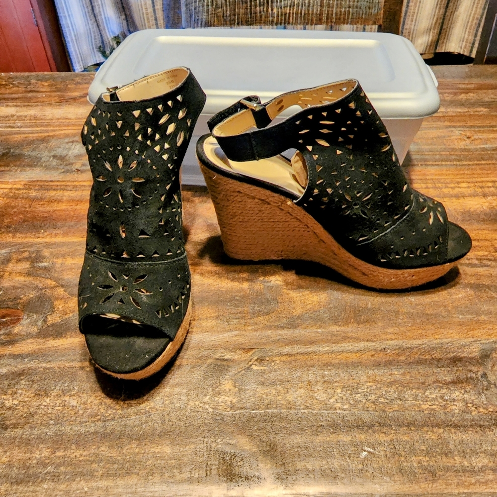 Marc Fisher Black Suede 4 1/2 inch Heel Booties